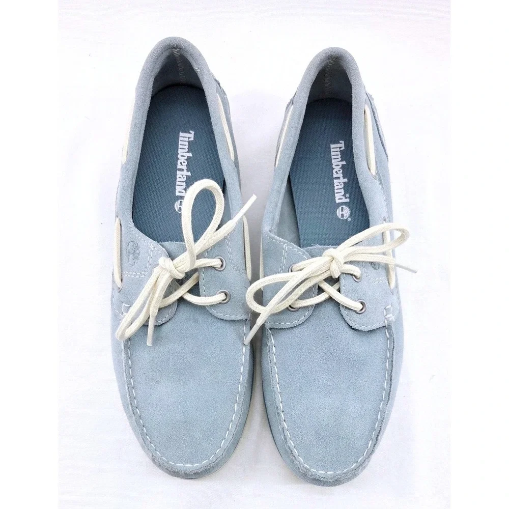Timberland Men's‎ Icon Blue Suede Classic 2-Eye Boat Shoes - Size 8.5